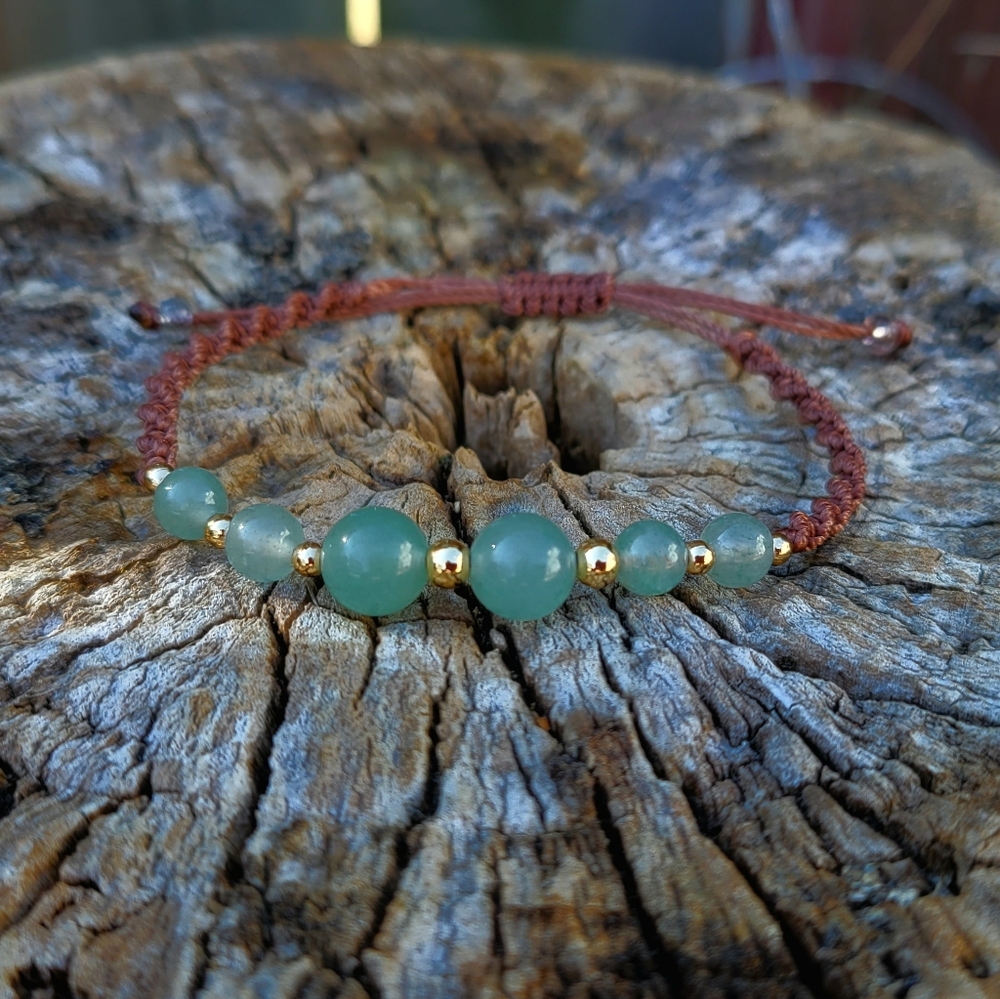Handmade Beaded Crystal Macrame Bracelet - Picture 6 of 6